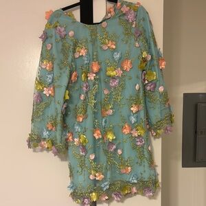 Mestiza Floral Embroidered Dress - Multicolor